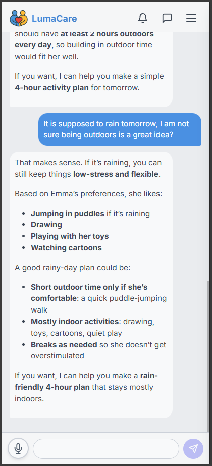 Follow-up questions in an ongoing AI assistant conversation