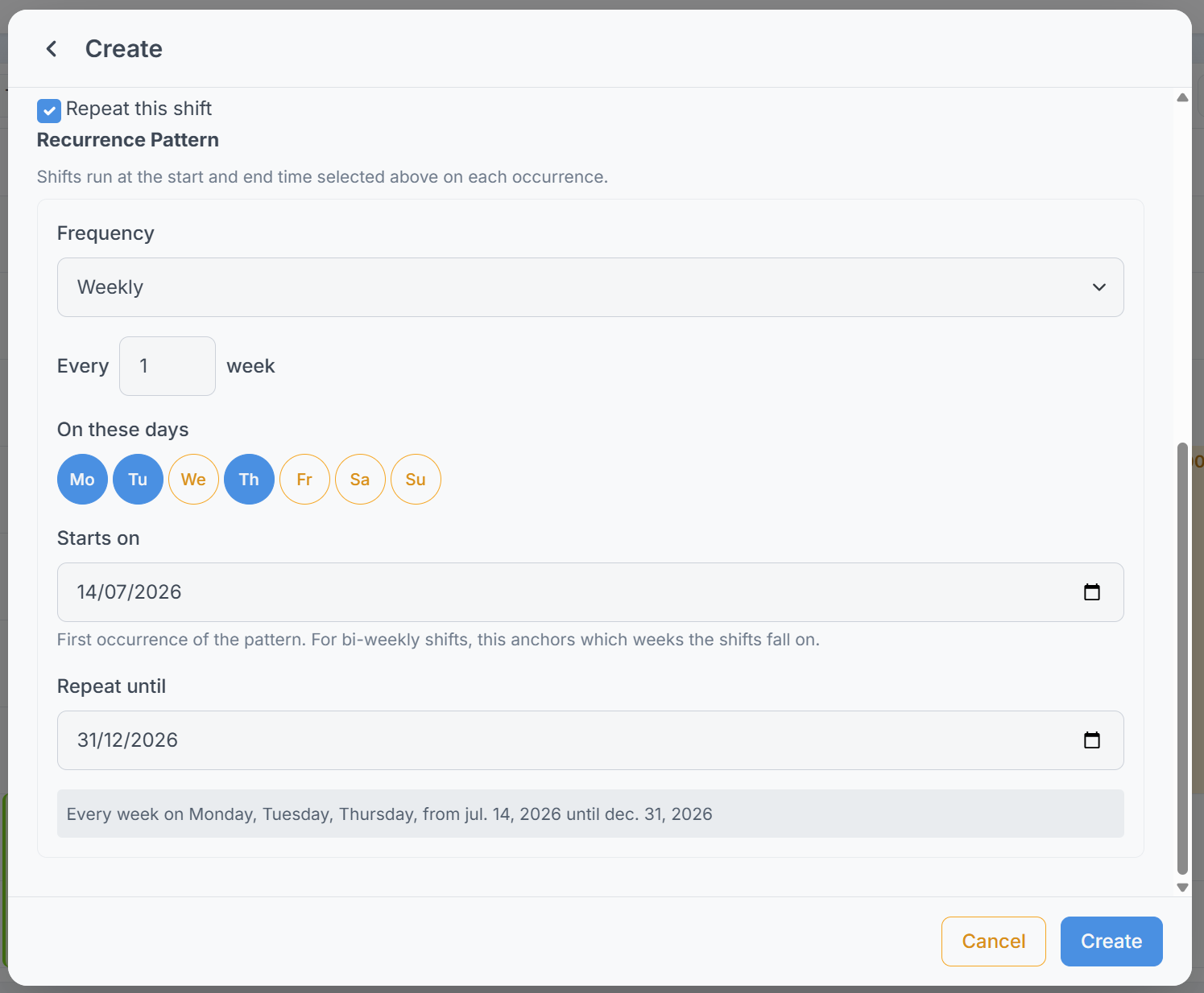 Setting up a recurring appointment in LumaCare