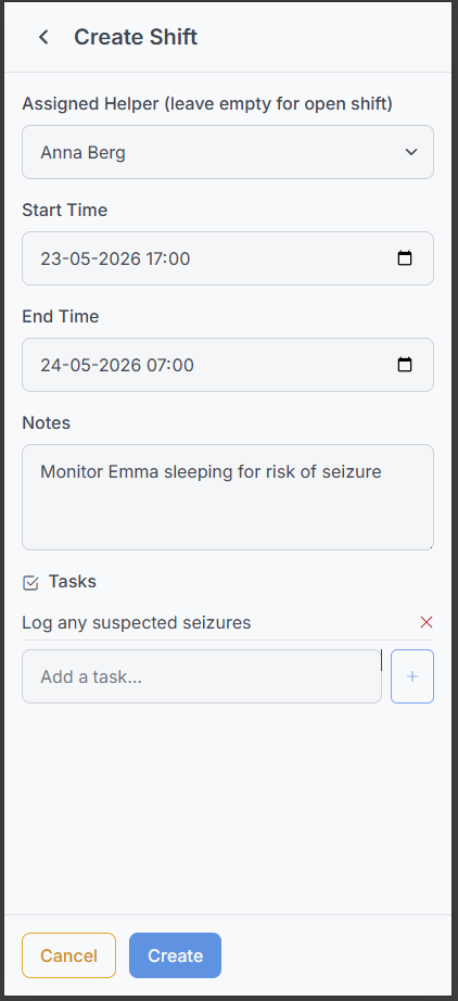 Assigning caregivers and handling shift swaps