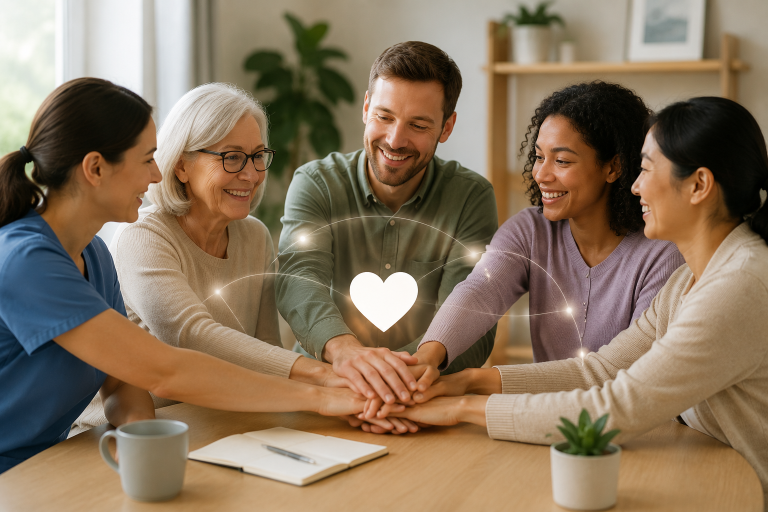 A care team collaborating with role-based access