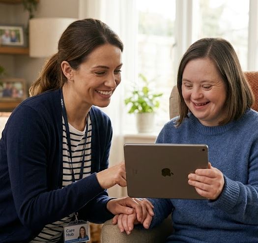 A caregiver supporting an adult with special needs